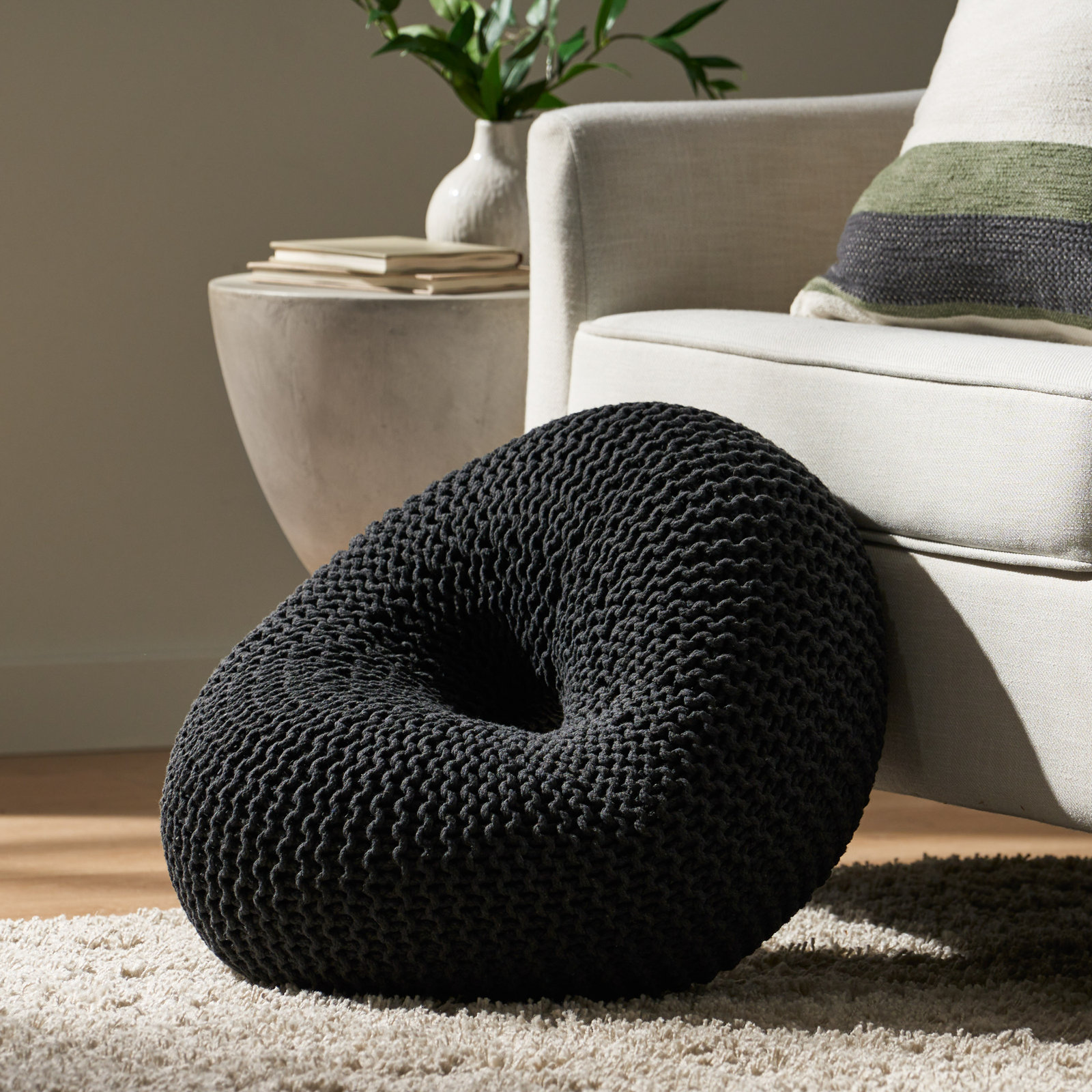 Wade Logan Caggiano Upholstered Pouf & Reviews